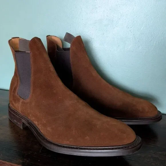 NEW Men's Brown Suede Gusset Boot with Dainite Rubber Sole, Size 11